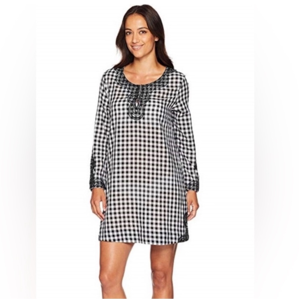 Vineyard Vines Beaded Gingham Swim Cover-Up Tunic